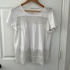 Anthropologie lace t-shirt
